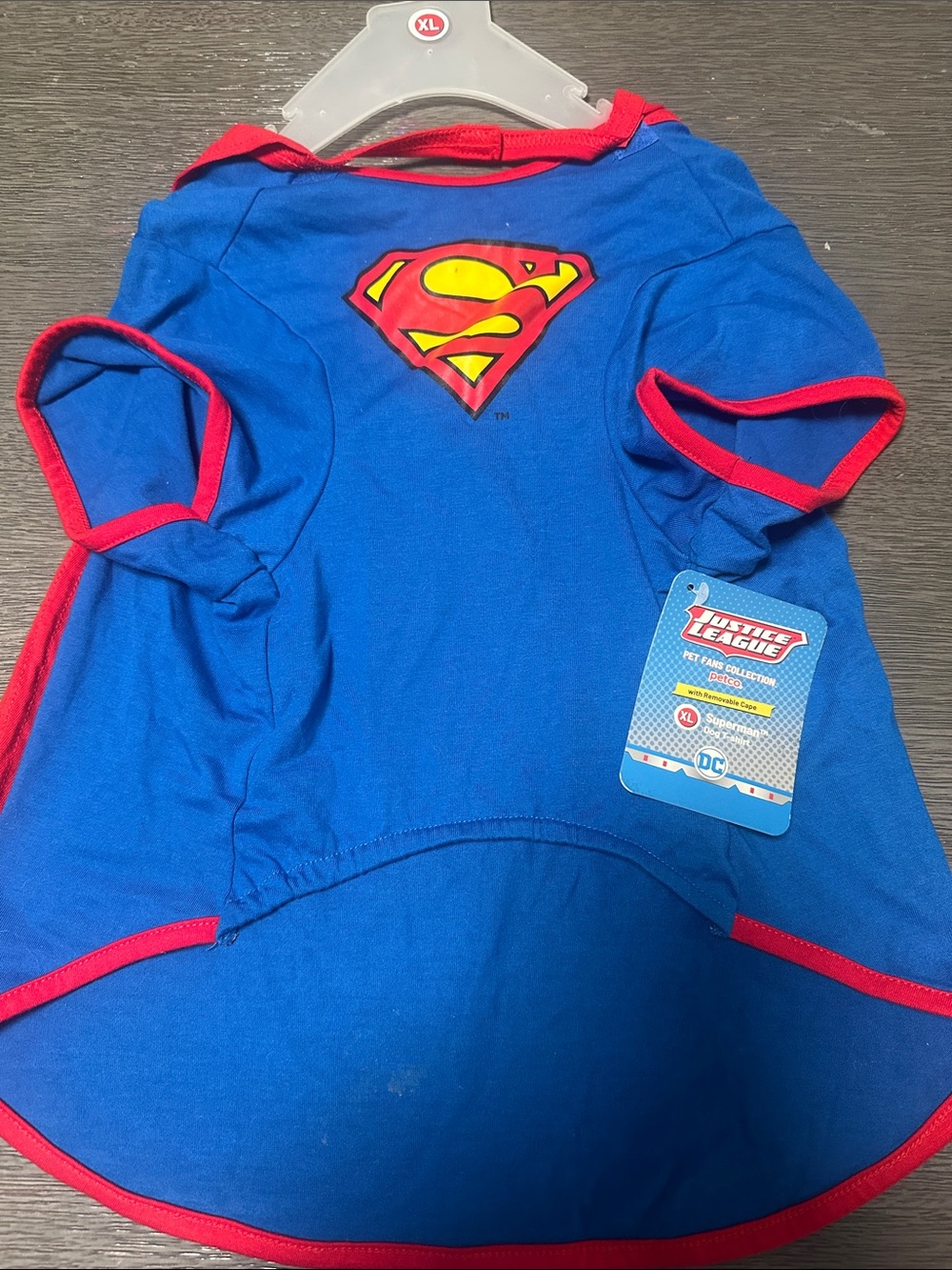 DC Superman Blue and Red Pet Costume Tee size xl